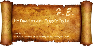 Hofmeister Eugénia névjegykártya